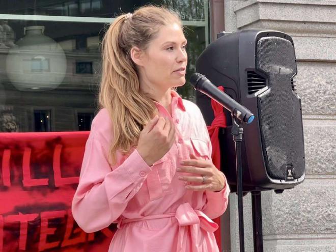 Bild: Katarina Stensson, partiledare, Piratpartiet